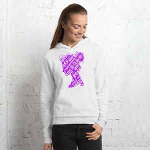 Bass Head Girl Unisex hoodie (Neon Purple)